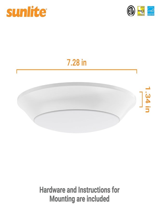 Sunlite 87799 7" Round Flush Light Hardwire/Retrofit Fixture, 15W, 950 Lmns, CCT Switch 27K/30K/35K/40K/50K, Dimmable, 90 CRI, ETL Listed, Energy Star, Medium E26 Base, Title-24 Compliant, 1 Pack - Image 2