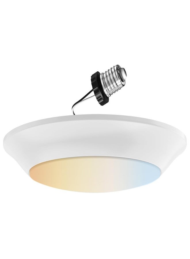 Sunlite 87799 7" Round Flush Light Hardwire/Retrofit Fixture, 15W, 950 Lmns, CCT Switch 27K/30K/35K/40K/50K, Dimmable, 90 CRI, ETL Listed, Energy Star, Medium E26 Base, Title-24 Compliant, 1 Pack - Image 1