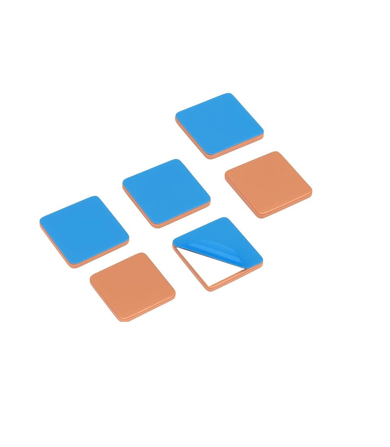 ART IFACT 6 Pieces of 15X15X1mm Thermal Heatsink Copper Pad/Shim, 1 mm Thick Pad with Thermal Conductive Adhesive Tape for Desktop Computer GPU CPU RAM Cooling Patch 6 Set - Image 1