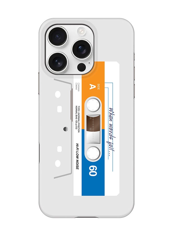 Stylizedd For iPhone 16 Pro,Case, [Compatible with MagSafe] Magnetic cover Slim fit Protection Matte, - When Words Fail (White Tape) - Image 1