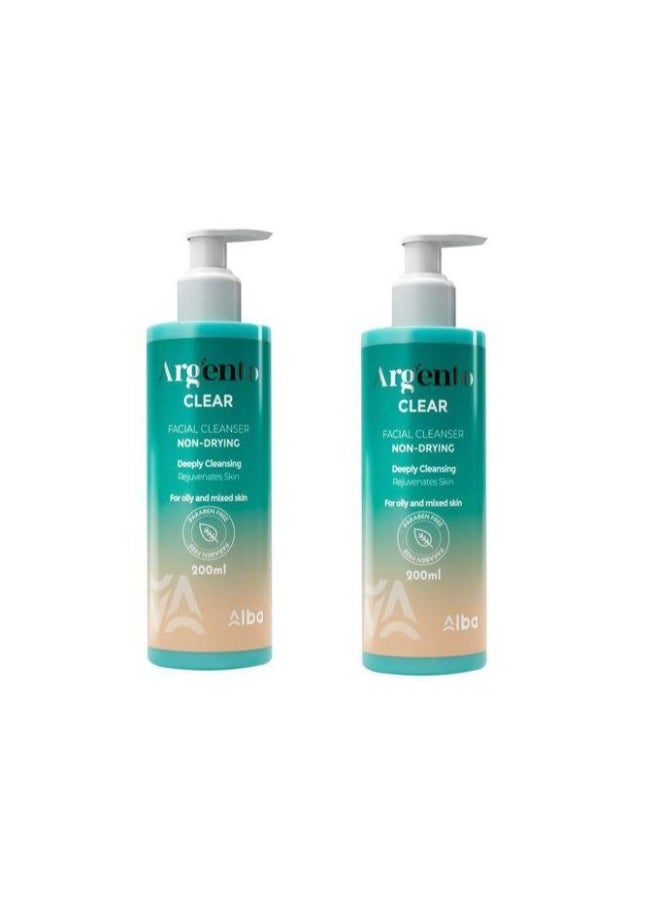 Clear Facial Cleanser For Oily And Mixed Skin - 200ml (2 pieces)