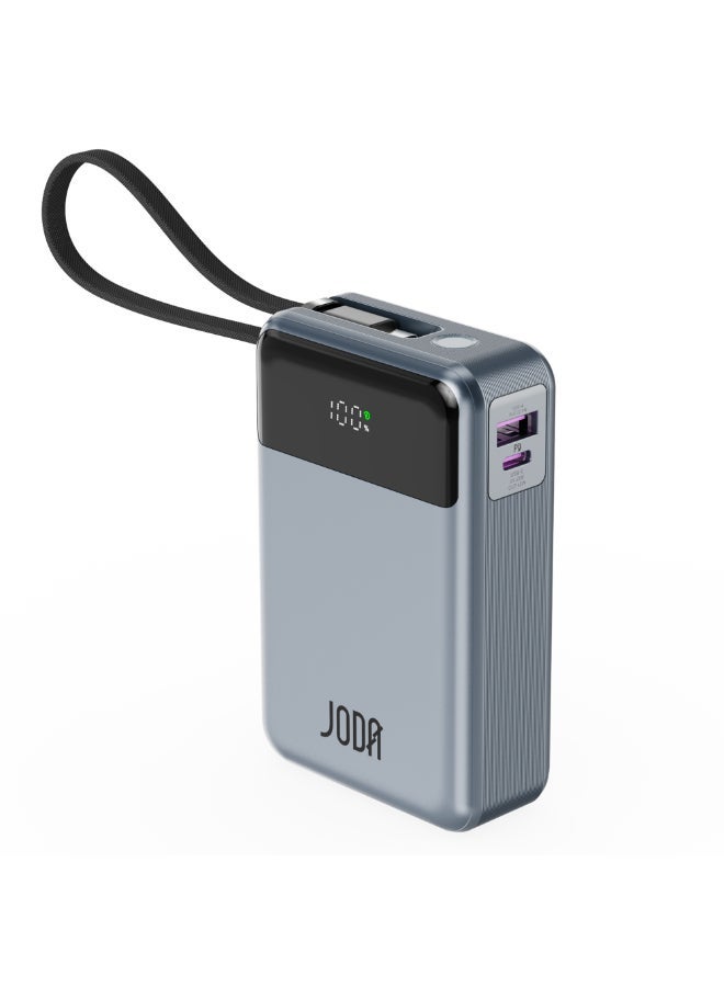 JODA SHARG 20 Power Bank 20,000mAh, 65W PD Output, Built-in Nylon Braided USB-C Cable, LED Display, Dual Ports (USB-C + USB-A), Fast Charging for Laptops, Tablets, and Smartphones ⚡🔋 Power Bank 20,000mAh 🔋 65W PD Power Bank ⚡ Built-in USB-C Cable 🔌 Nylon Braided Power Bank 💪 Dual Port Power Bank ⚙️ Fast Charging Power Bank ⚡ USB-C Power Bank 🔌 LED Display Power Bank 🌟 Portable Charger for Laptops 💻 Portable Power Bank for Tablets 📱 Smartphone Charging Power Bank 📱 Quick Charge Power Bank ⚡ High Capacity Power Bank 🔋 Fast Charging USB-A ⚡ Compact Power Bank 🎒 Durable Power Bank 💼 Smartphone Power Bank for iPhone 🍏 Smartphone Power Bank for Samsung 📱 Smartphone Power Bank for Huawei 📱 Smartphone Power Bank for Xiaomi 📱 Smartphone Power Bank for Oppo 📱 Smartphone Power Bank for Google Pixel 📱 Smartphone Power Bank for OnePlus 📱 Smartphone Power Bank for LG 📱 Smartphone Power Bank for Motorola 📱 - Image 1