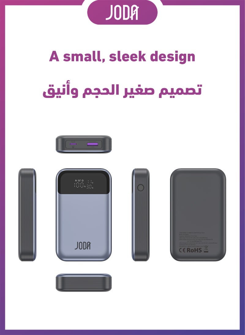 JODA SHARG 20 Power Bank 20,000mAh, 65W PD Output, Built-in Nylon Braided USB-C Cable, LED Display, Dual Ports (USB-C + USB-A), Fast Charging for Laptops, Tablets, and Smartphones ⚡🔋 Power Bank 20,000mAh 🔋 65W PD Power Bank ⚡ Built-in USB-C Cable 🔌 Nylon Braided Power Bank 💪 Dual Port Power Bank ⚙️ Fast Charging Power Bank ⚡ USB-C Power Bank 🔌 LED Display Power Bank 🌟 Portable Charger for Laptops 💻 Portable Power Bank for Tablets 📱 Smartphone Charging Power Bank 📱 Quick Charge Power Bank ⚡ High Capacity Power Bank 🔋 Fast Charging USB-A ⚡ Compact Power Bank 🎒 Durable Power Bank 💼 Smartphone Power Bank for iPhone 🍏 Smartphone Power Bank for Samsung 📱 Smartphone Power Bank for Huawei 📱 Smartphone Power Bank for Xiaomi 📱 Smartphone Power Bank for Oppo 📱 Smartphone Power Bank for Google Pixel 📱 Smartphone Power Bank for OnePlus 📱 Smartphone Power Bank for LG 📱 Smartphone Power Bank for Motorola 📱 - Image 5
