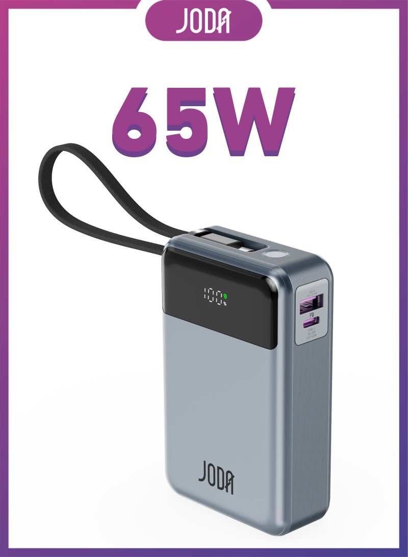 JODA SHARG 20 Power Bank 20,000mAh, 65W PD Output, Built-in Nylon Braided USB-C Cable, LED Display, Dual Ports (USB-C + USB-A), Fast Charging for Laptops, Tablets, and Smartphones ⚡🔋 Power Bank 20,000mAh 🔋 65W PD Power Bank ⚡ Built-in USB-C Cable 🔌 Nylon Braided Power Bank 💪 Dual Port Power Bank ⚙️ Fast Charging Power Bank ⚡ USB-C Power Bank 🔌 LED Display Power Bank 🌟 Portable Charger for Laptops 💻 Portable Power Bank for Tablets 📱 Smartphone Charging Power Bank 📱 Quick Charge Power Bank ⚡ High Capacity Power Bank 🔋 Fast Charging USB-A ⚡ Compact Power Bank 🎒 Durable Power Bank 💼 Smartphone Power Bank for iPhone 🍏 Smartphone Power Bank for Samsung 📱 Smartphone Power Bank for Huawei 📱 Smartphone Power Bank for Xiaomi 📱 Smartphone Power Bank for Oppo 📱 Smartphone Power Bank for Google Pixel 📱 Smartphone Power Bank for OnePlus 📱 Smartphone Power Bank for LG 📱 Smartphone Power Bank for Motorola 📱 - Image 1