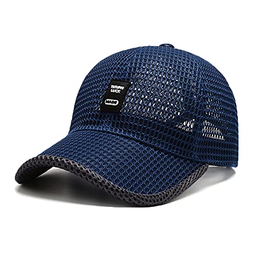 FASHIXD Summer Mesh Baseball Cap for Men Women Trucker Mesh Hat Baseball Hats Outdoor Sports Running hat (2-Blue) - Image 1