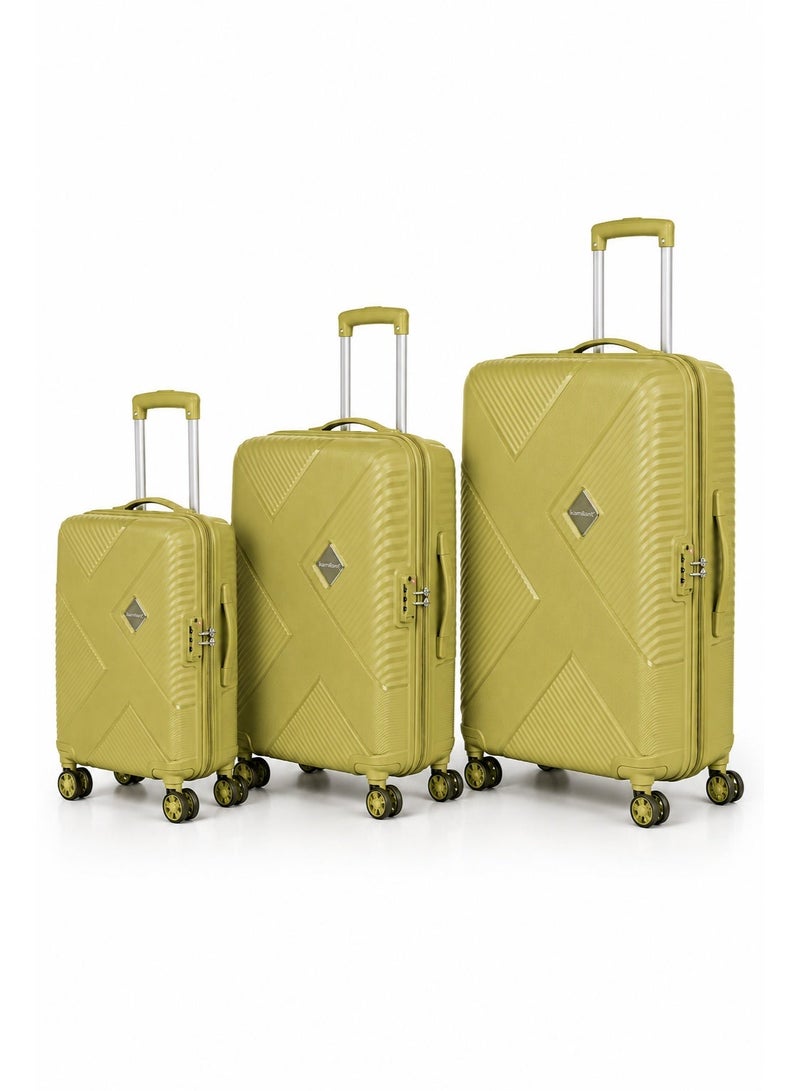 Kamiliant by American Tourister Endevour DW 3pc Set (55 + 68 + 79 cm), 4 Spinner Wheels, Hard Top, Polypropylene, Cress Green|TSA Lock|Internal Divider Pad|Lightweight & Durable|Cross Ribbons - 3 Years International Warranty - Image 1