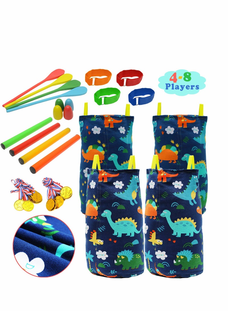 Outdoor Fun for Kids with Potato Sack Race Bags, Bean Bag Toss, 3 Legged Race Bands, Egg and Spoon Game, Perfect for Birthday Parties and Camping Activities, 36 Pieces - Image 1
