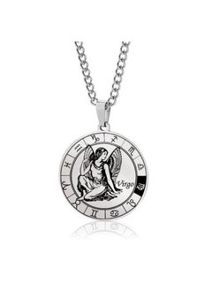 Zodiac necklaces of high quality stainless steel and stainless steel, suitable for women and men_Virgo