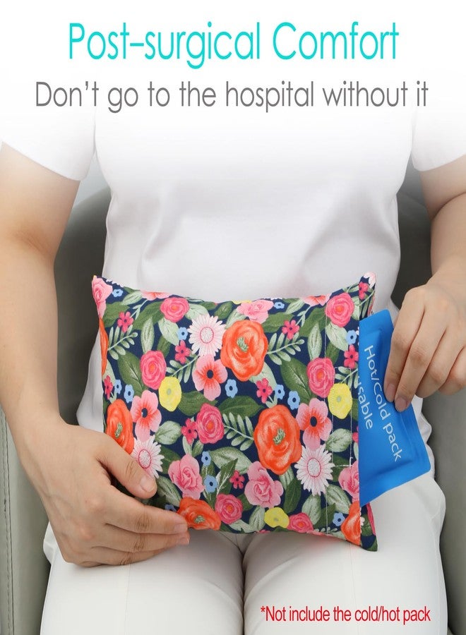 D. Cozy Tiny Hysterectomy Pillow Small Hysterectomy Recovery Must Haves Products Gifts Soft Post Surgery Pillows with Ice Pack Pocket for Abdominal Surgery Cushion Cough Pillow, Cute Flower - Image 2