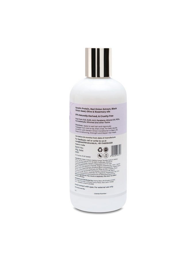 Best Life Keratin Onion Shampoo For Hair Growth & Hair Fall Control With Red Onion Extract And Kalonji (Nigella Satviablack Onion Seed Oil) For Women & Men All Natural No Harmful Chemicals(300Ml)  - Image 2