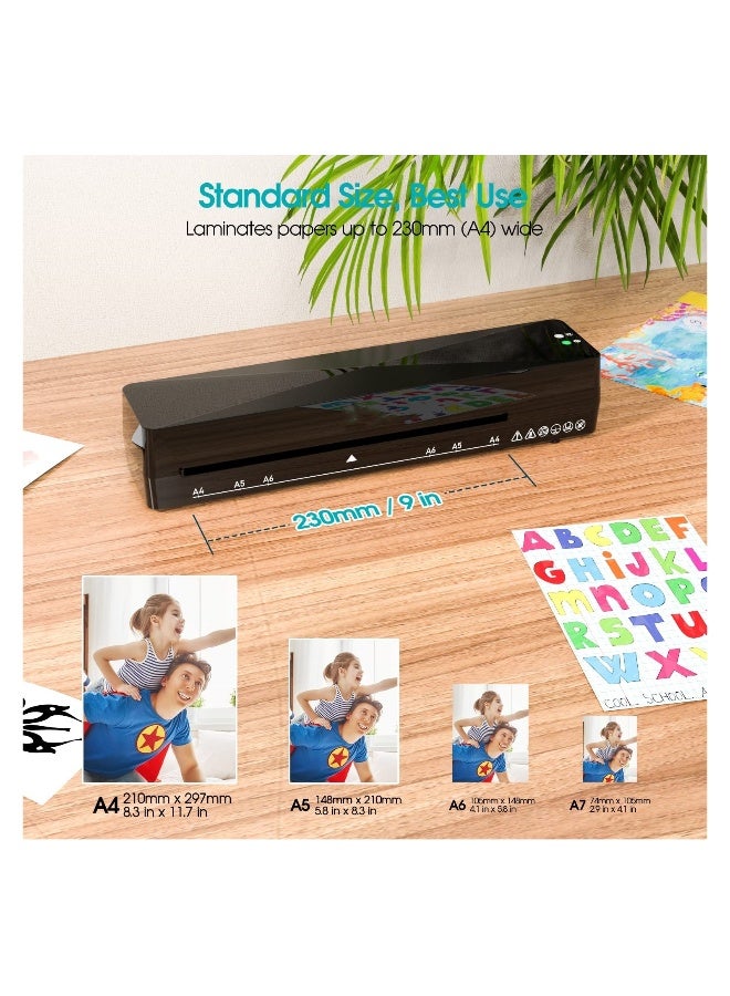 A4 A5 A6 Laminator Machine Laminating Machine, Versatile Thermal Laminating Machine Dual-Mode Hot and Cold Laminator Lightweight Laminator with 15 Laminating Pouches No Bubbles for School Home Use - Image 4