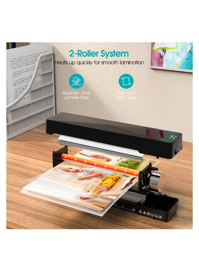 A4 A5 A6 Laminator Machine Laminating Machine, Versatile Thermal Laminating Machine Dual-Mode Hot and Cold Laminator Lightweight Laminator with 15 Laminating Pouches No Bubbles for School Home Use - Image 3