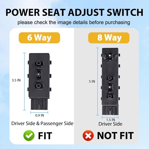 RLP مفتاح مقعد كهربائي 6 اتجاهات جانب السائق جانب الراكب متوافق مع فورد لينكولن ميركوري بديل ل 9L3Z-14A701-A 5F9Z-14A701-AA PSW5 - Image 5
