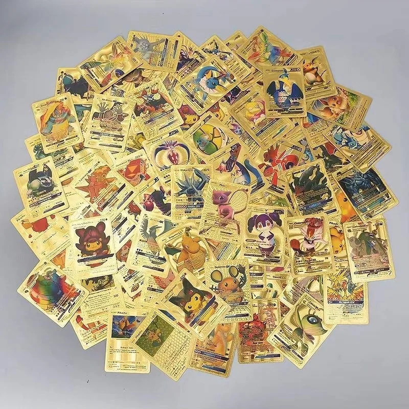 ام جي تويز Pokemon Vmax Gold Card Tcg Gold Starter Box Pack 25 Pieces Embossed Collection Pokemon Cards