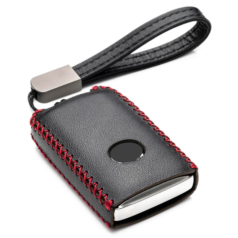 Vitodeco Leather Remote Key Case Cover Protector Comaptible with Mazda 3 Mazda 6 CX5 CX50 CX3 CX30 CX9 CX90 CX70 4Button BlackRed