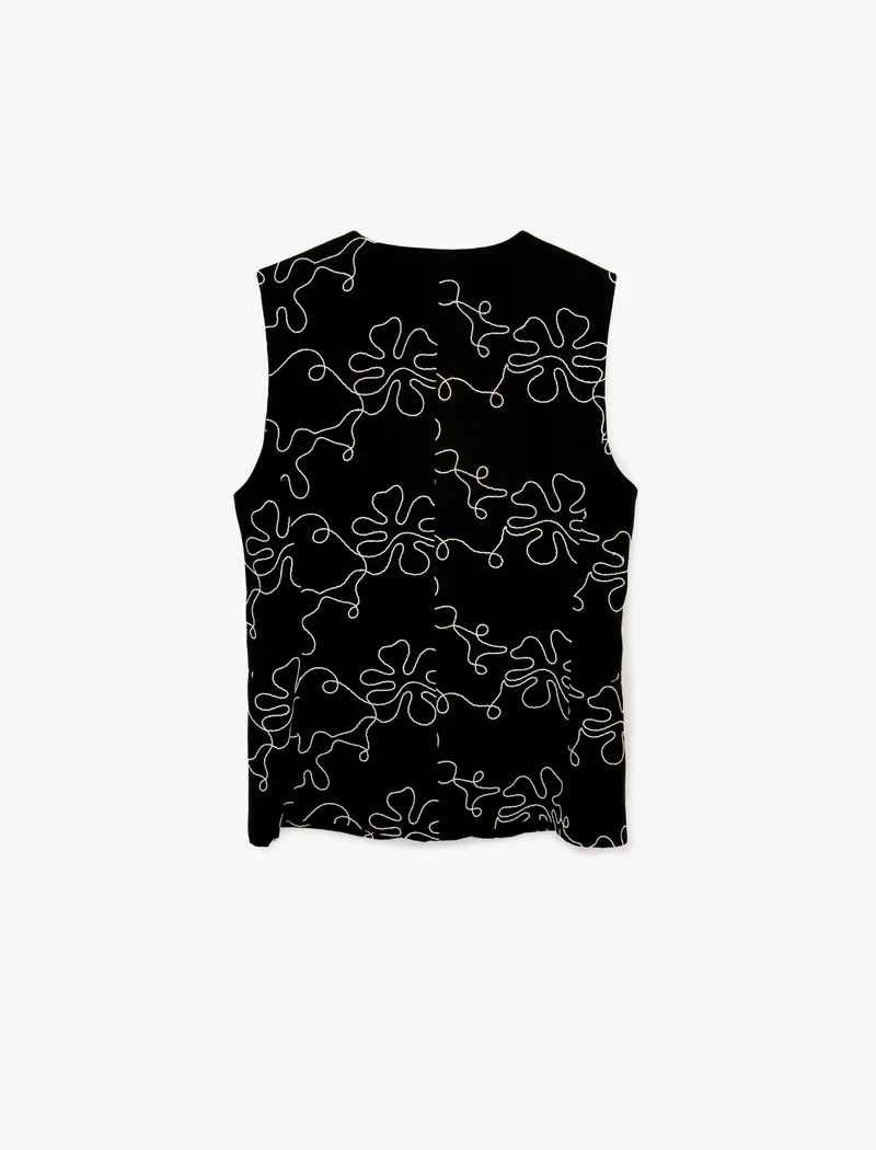 كوتون Floral Poplin Vest
