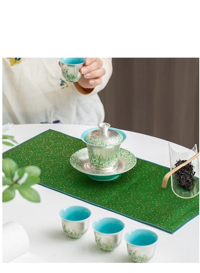 XiuWoo صندوق هدايا مجموعة شاي بعد الظهر من البورسلين مع كوب قهوة سيراميك بنمط يدوي - Image 2