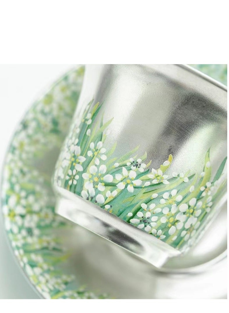 XiuWoo صندوق هدايا مجموعة شاي بعد الظهر من البورسلين مع كوب قهوة سيراميك بنمط يدوي - Image 5