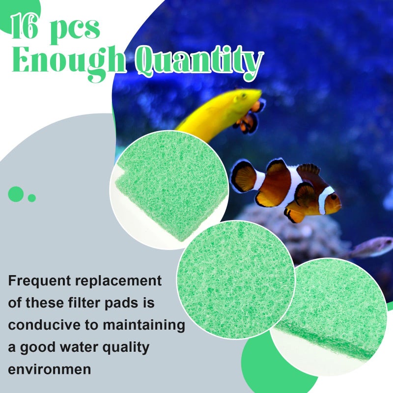 Tujoe 16 Pcs Phosphate Remover Filter Pads 106/107/206/207 Replacement Aquarium Canister Filter Media for Fish Tank - Image 3