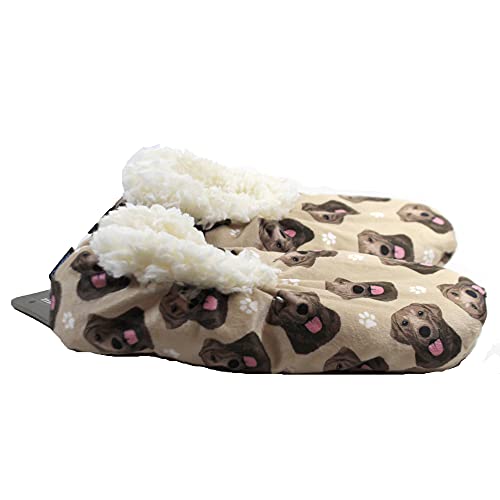 Comfies Chocolate Lab Super Soft Slippers - E&S Pets - Chocolate Lab Gifts - Cozy House Slippers - Non Skid Bottom - One Size Fits Most - Sherpa Slipper - Pet Lover Gifts For Men And Women - Image 3