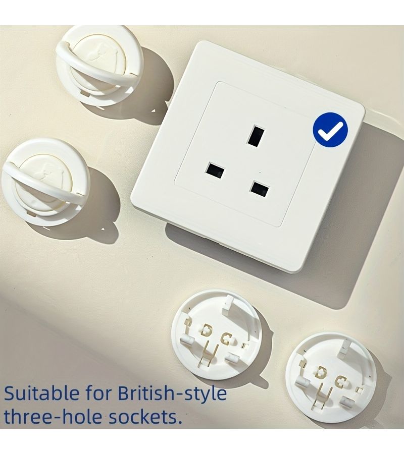 White Bear Pull Tab Child Safety Socket Covers 5pcs British Standard - Image 5
