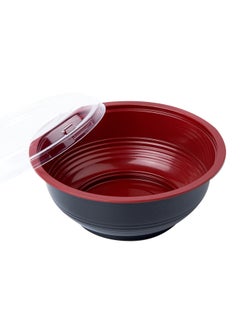Restaurantware Restaurantware-24 Ounce Food Containers, 200 Disposable Salad Bowls - Lids Included, Microwavable, Black And Red Plastic To Go Bowls, Asian Inspired, Perfect For Picnics, Or Take Outs  - Image 4