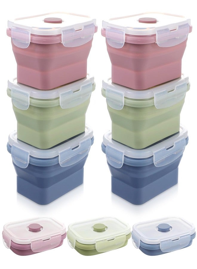 wutfuooo 6 Pcs Silicone Food Containers 11.8 oz Collapsible Storage Containers with Airtight Lids Stacking Meal Prep Lunch Leftover Food fruits Storage Foldable Box for Freezer Microwave Dishwasher Safe - Image 1