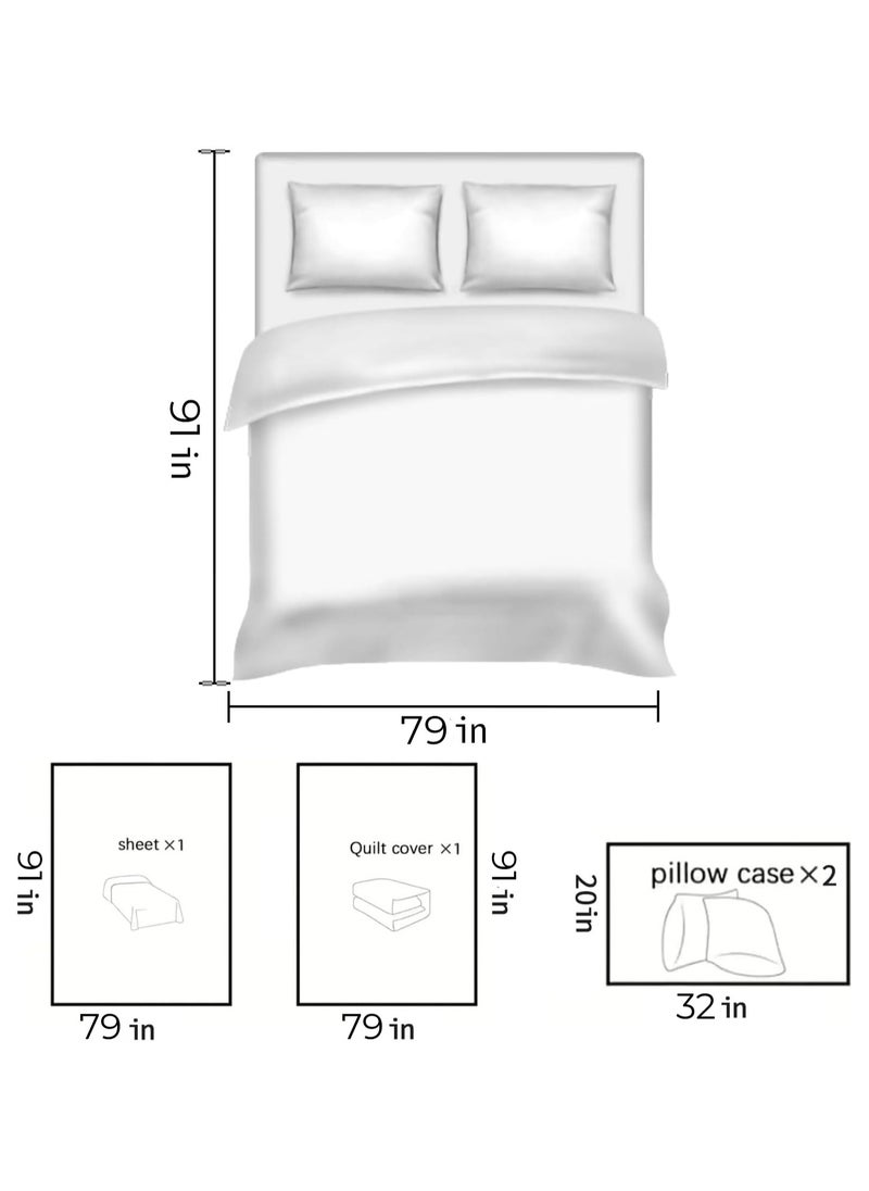 Eworld 4 PCS Breathable and Lightweight Disposable Bed Sheet Set, Ultimate Travel Bedding Set with 1 Quilt Cover, 1 Sheet, and 2 Pillowcases, Perfect for Travel, Business Trips, Spa, and Hotel Stays White  - Image 2