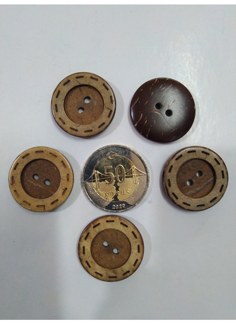 İlhan Düğme - İlhan Button Stitched Model Large Size Cocanat Button - Image 1