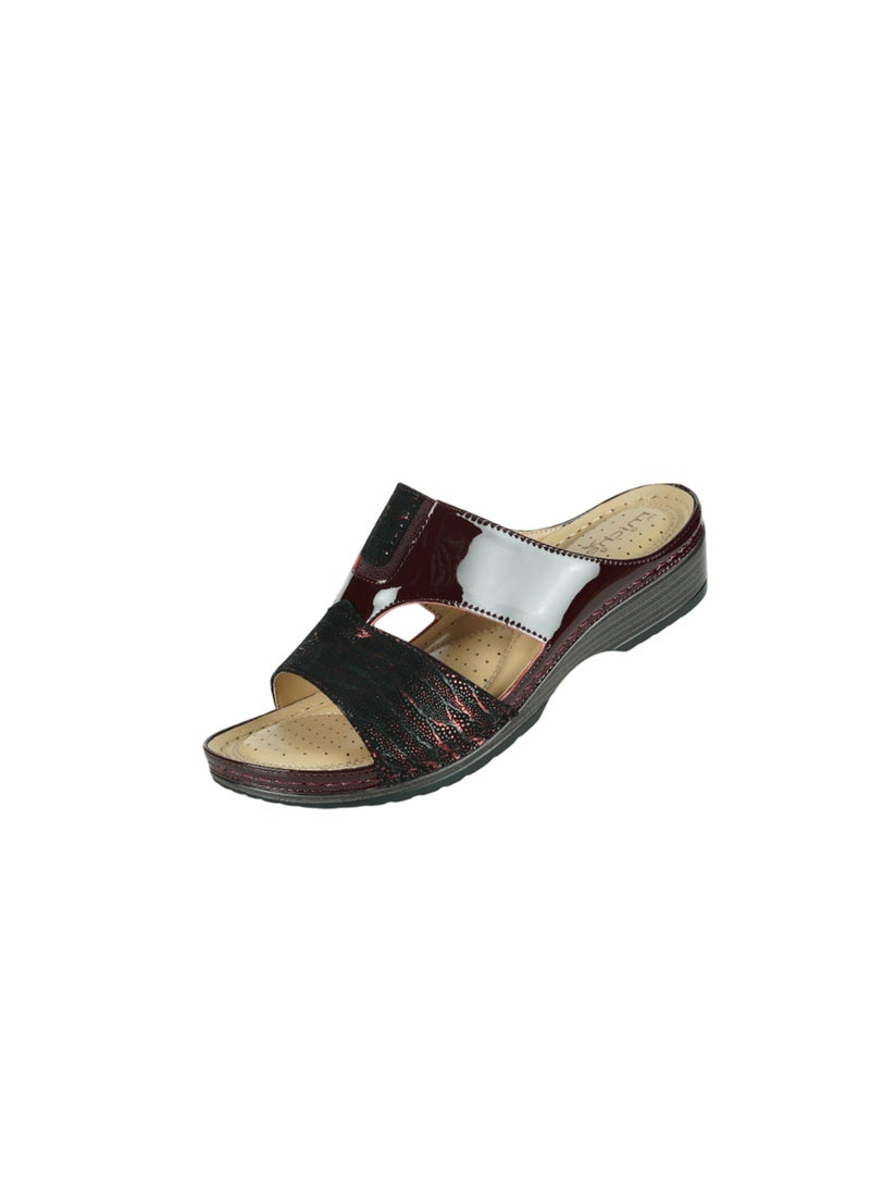 Michelle Morgan 092-2820 Michelle Morgan Ladies Casual Sandals 88998-6 Maroon  - Image 2