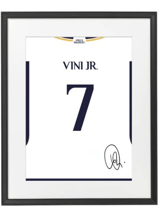 Vini Jr. Real Madrid 2023-24 Autographed Jersey Poster with Frame 50x40cm - pzsku/ZBA6F96C60ABD56053D2FZ/45/_/1692118864/f9dbb005-7185-45a7-8631-e072a56162b5