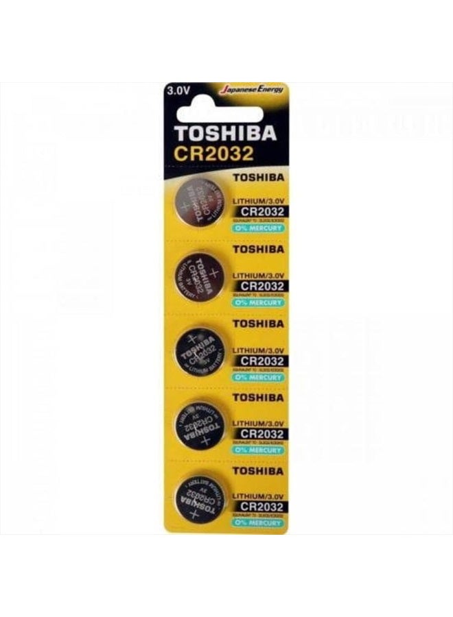 Toshiba Cr2032 3V Lithium Coin Cell Battery, Pack of 5 - Image 1
