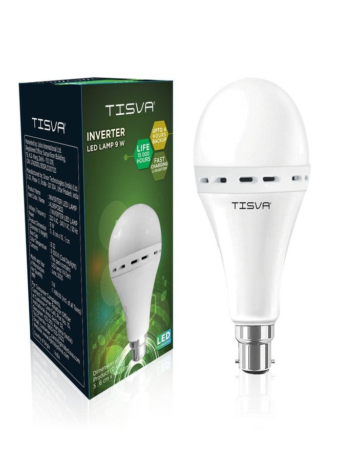 Tisva مصباح طوارئ LED عاكس من تيسفا بقوة 9 واط، ضوء نهاري بارد، يعمل لمدة تصل إلى 4 ساعات، عبوة من قطعة واحدة، B22 - Image 1