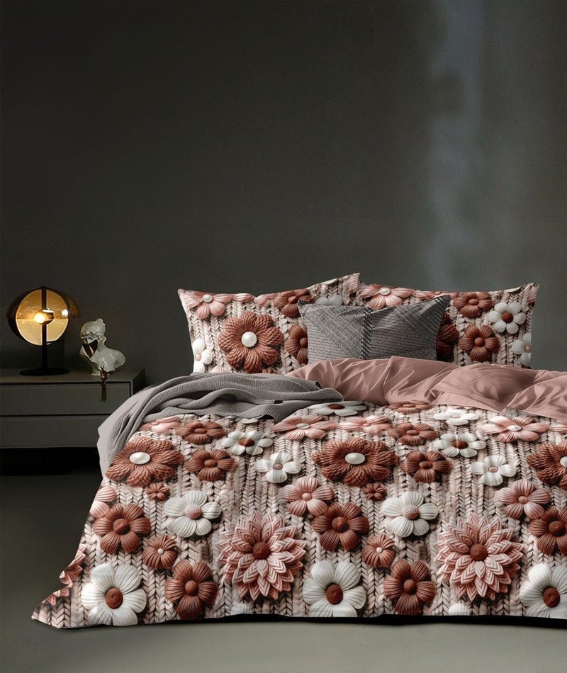 Castiqa 7D Digital Print Premium GlaceCotton 90x100Inch Size Quilt Cover/Duvet Cover/Rajai Cover/Blanket Cover with Zipper Closure (Design III) - Image 1