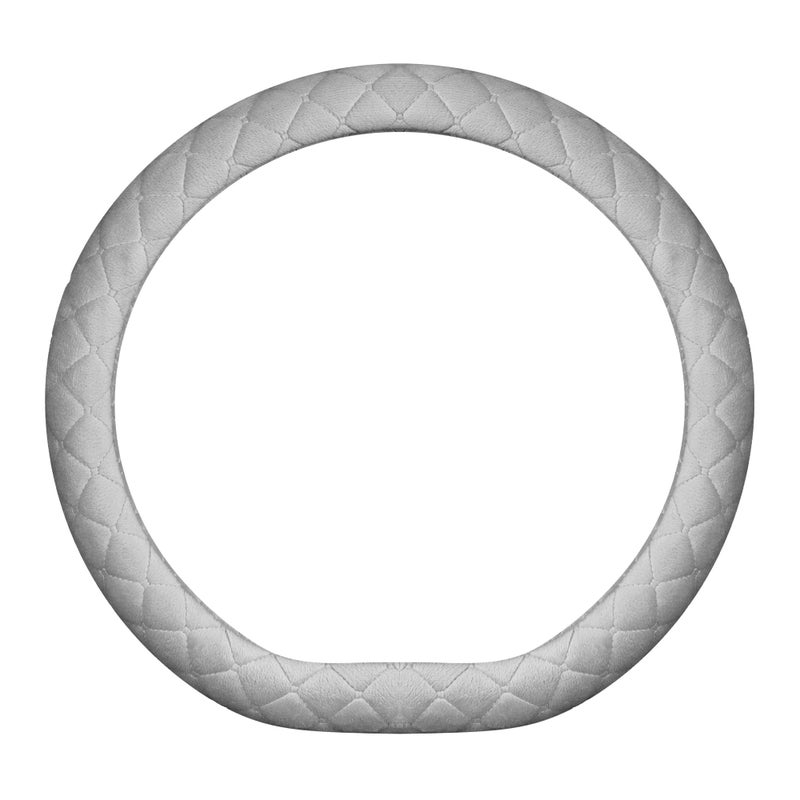 PTCPO Soft Car Steering Wheel Cover for Sedan, SUV, Warm Luxury Velvet, Odorless, Universal, Anti Slip, Summer Winter, Gray, D Shape(Flat Bottom) - Image 3