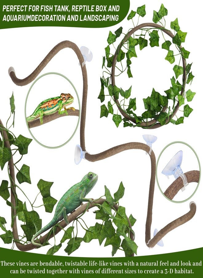 StyEdEk Reptile Plants Bridge Vines Leopard Gecko Coconut Hut Crested Gecko Tank Accessories Lizard Coco Den with Ladder for Lizard, Chameleon Cage, Snakes, Hermit Crab - Image 4