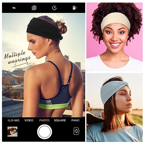 Panleding 12 Pcs Stretchy Headbands for Women, Absorbed Sport Headband Soft Twist Knotted Headbands for Daily Life Yoga - Image 5