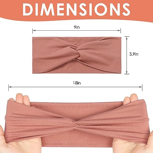 Panleding 12 Pcs Stretchy Headbands for Women, Absorbed Sport Headband Soft Twist Knotted Headbands for Daily Life Yoga - Image 2