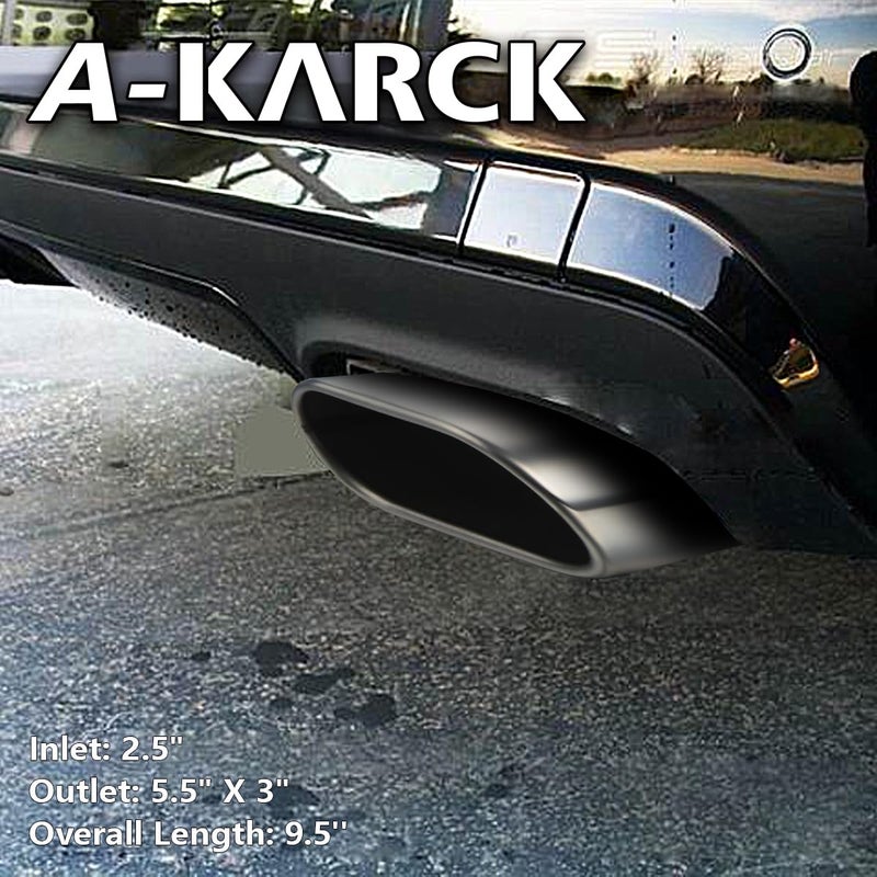 A-KARCK Rectangle Exhaust Tip 2.5" Inlet, Polished Square Exhaust Tailpipe Tip 3" x 5.5" Outlet 9.5" Long, Bolt on Design Easy Installation - Image 5