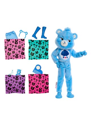 Cutie Reveal Doll & Accessories, Care Bears Series, Fashion Doll with Grumpy Bear Plush Costume & 10 Surprises Including Color Change & Mini Bear - view 4