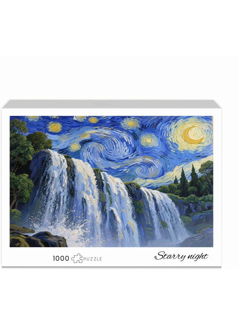 1000 pieces of Van Gogh style puzzle, star moon night theme puzzle, creative design patterns, rich and colorful artistic experience, puzzle leisure, suitable for adults and children - Image 2