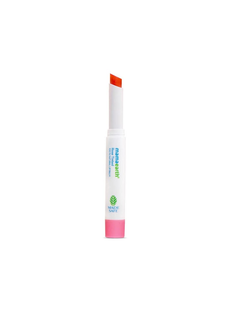 Mamaearth Mamaearth Nourishing Rose Tinted Natural Lip Balm  12 Hour Moisturization with Castor  Rose Oil  Relieves Dry Cracked Lips  Makes Lips Soft  Supple  007 Oz2g 