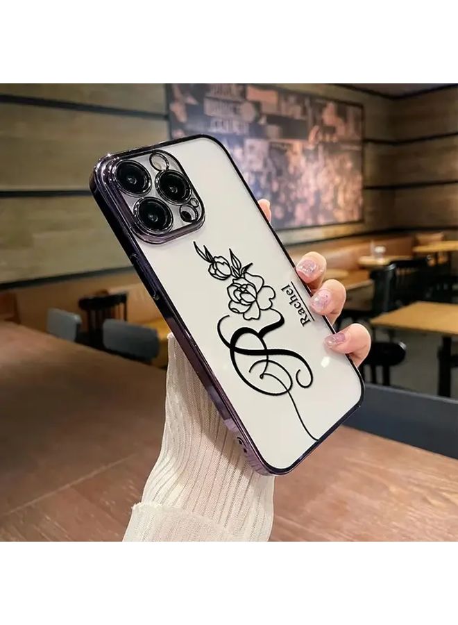 Custom Name Case For iPhone 14 Pro Max Black TPU Cover With Lens Protector - Image 5