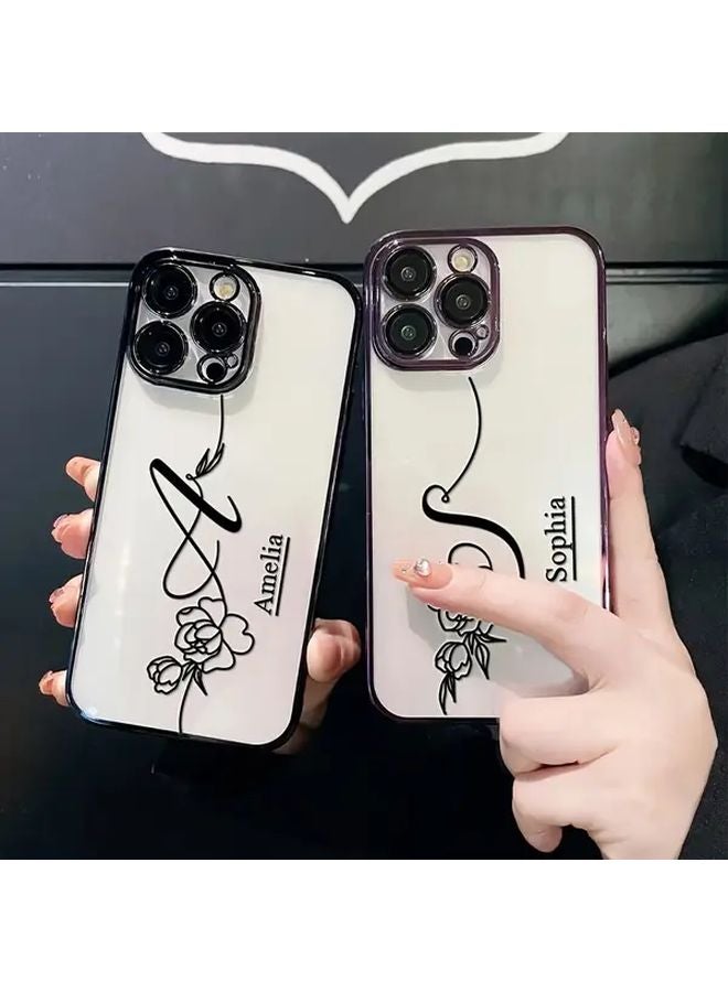 Custom Name Case For iPhone 14 Pro Max Black TPU Cover With Lens Protector - Image 4