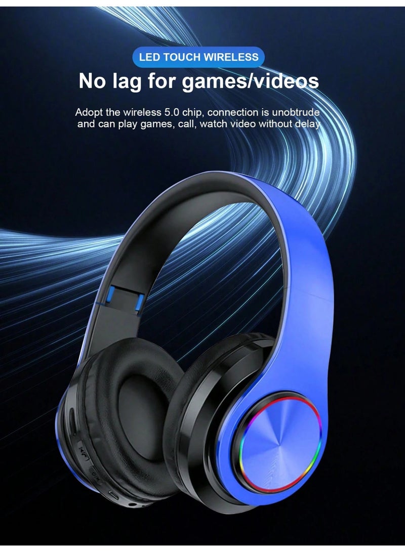 Head-Mounted Gaming Headphones Blutooth Surround Sound Stereo Wireless Earphone with Micro Phone PC Laptop Headset  - Image 2