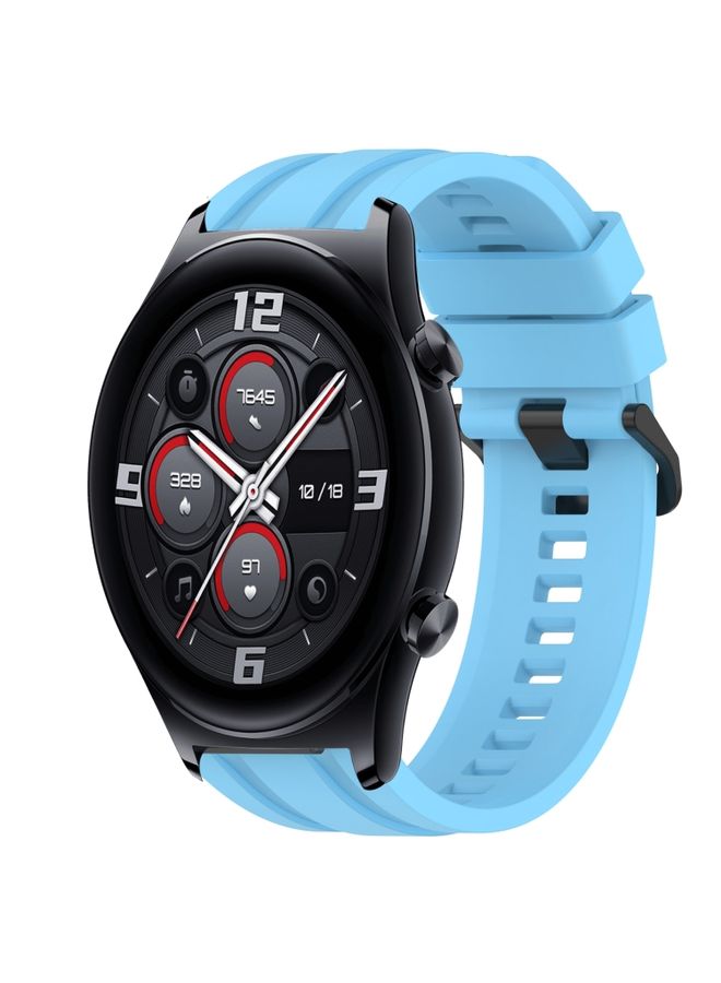 Replacement Strap For Huawei Watch 3 Long & Short Sports Solid Color Silicone Watch Band Set Sky Blue 