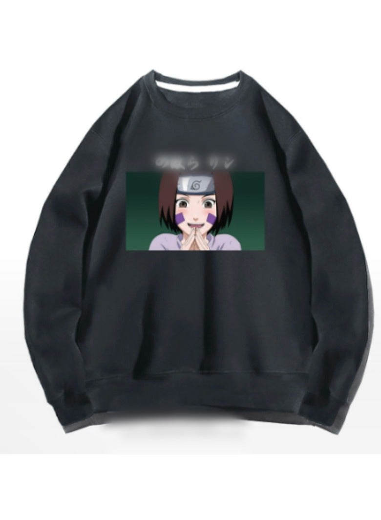 KUYING Naruto Card Retro Round Neck Hoodie  - Image 1