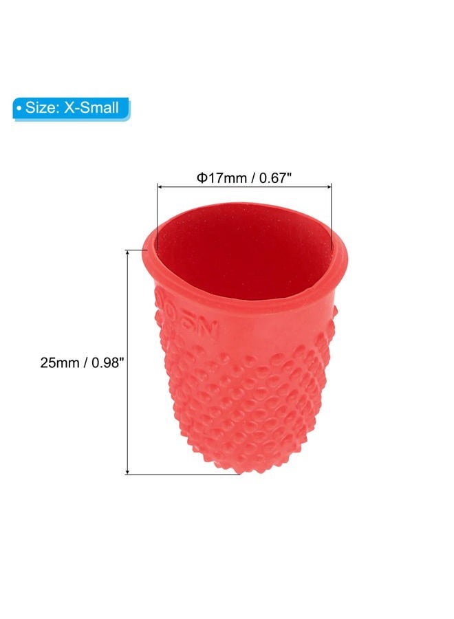 PATIKIL 0.67x0.98 Inch Rubber Finger Tips, 10 Pack Silicone Thumb Fingertip Protector Covers Guard Pads Thimble Grips for Office Counting Sewing, Red XS Size  - Image 2
