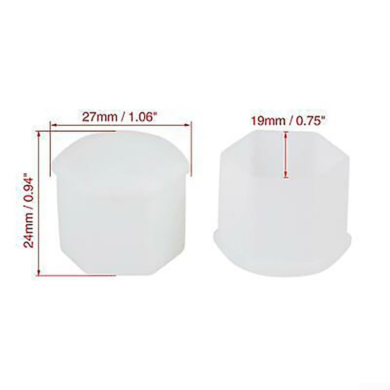 White Plastic 19mm Wheel Lug Nut Cover Set Rust Resistant 20 Piece Pack - Image 3