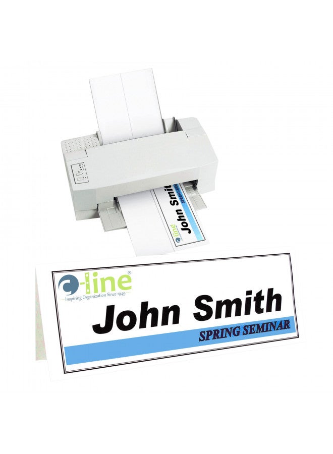 C-Line "C-Line Printer-Ready Scored Name Tent Cards, 11 x 4-1/4 Inches (Folded Size), 8-1/2"" x 11"" White Cardstock Sheets, Box of 50 (87517)", large  - Image 2